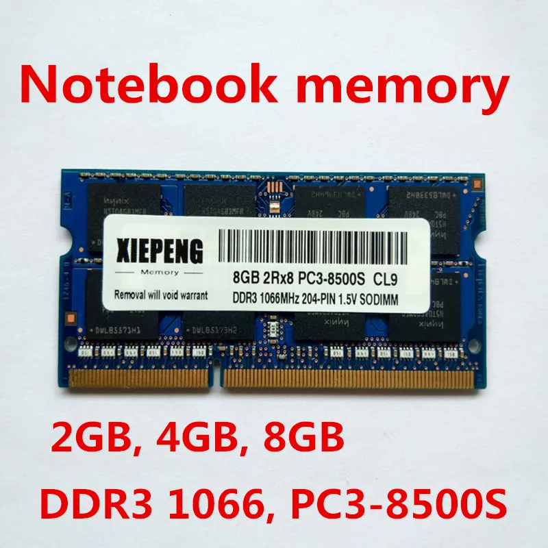 8GB 2Rx8 PC3-8500S 1066 MHz DDR3 4gb 1066 MHz Память ноутбука 2G pc3 8500 ноутбук 204-PIN SODIMM ram