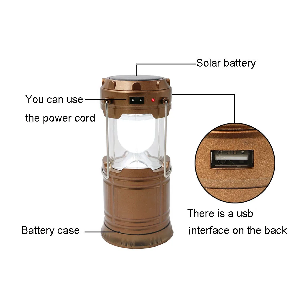Горячая перезаряжаемый Солнечный кемпинговый фонарь, складной походный тент, портативный фонарь, уличный фонарь+ Кабель зарядного устройства