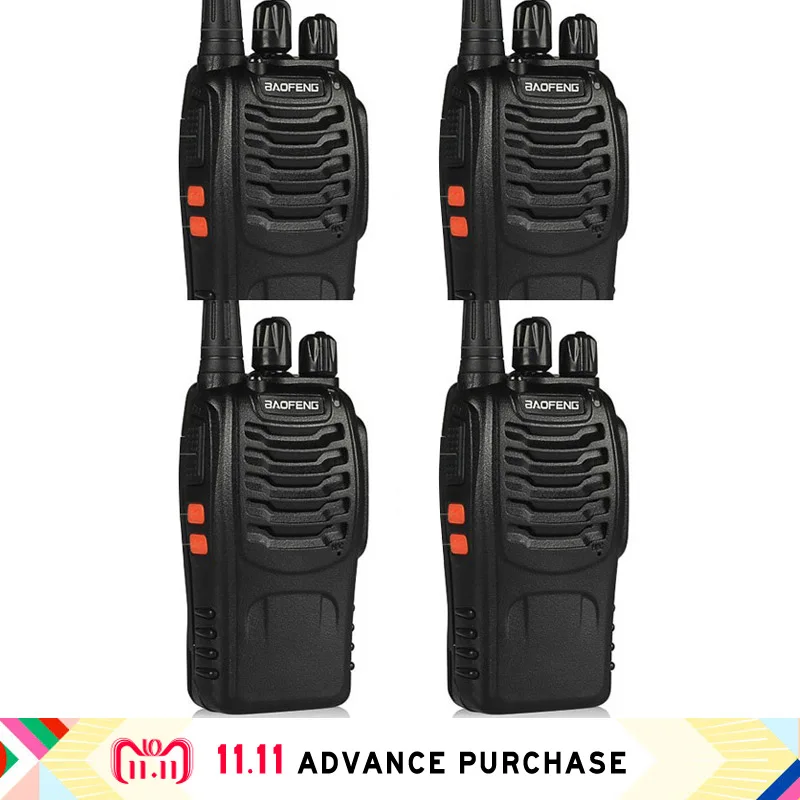 4 шт. baofeng BF-888S walkie talkie 888 портативный телефон кошелек telsiz домофон охотничий 10 км walkie-talkies ham