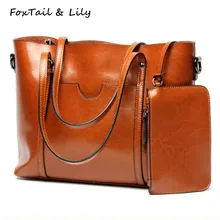 Лисохвост и Лилия известный дизайнер из натуральной кожи Tote сумки для женщин сумка на плечо большой емкости простые практичные сумки для покупок