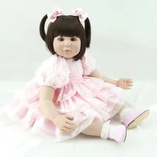 Muñeca reborn de 40 cm con vestido rosa