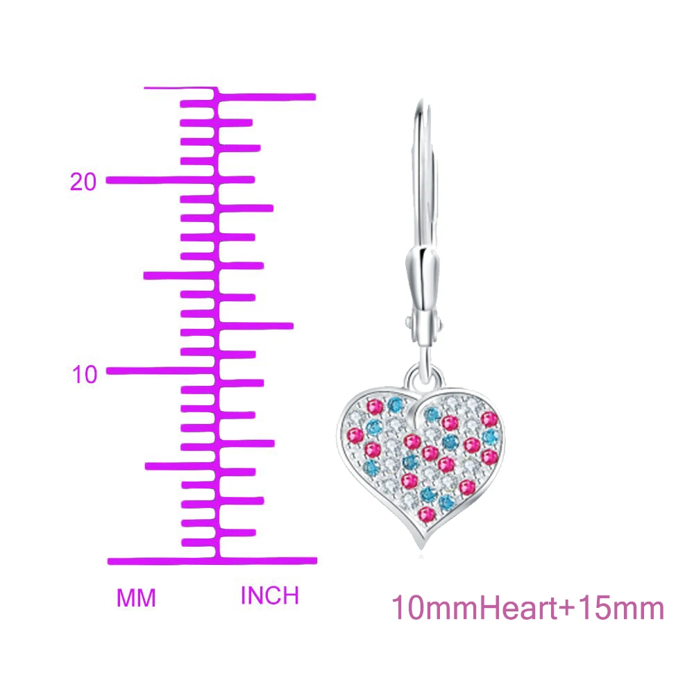 Свисающие серьги сердце любовь ребенок серьги серебряный и золотой гравий подарок на день рождения для Женщины Девушки