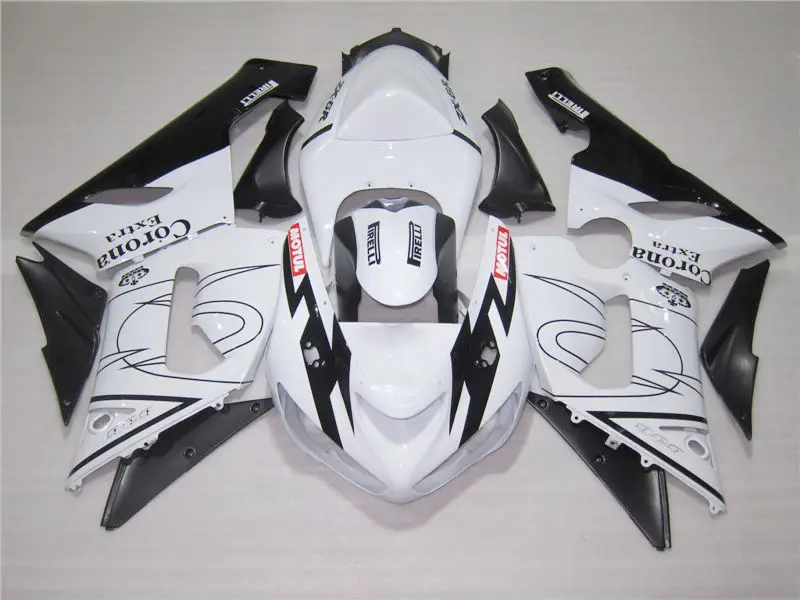 

Top selling molded fairing kit for Kawasaki ninja ZX6R 05 06 white black fairings set ZX6R 2005 2006 HN13