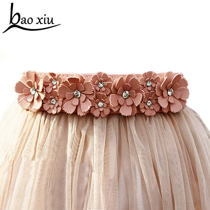 Женский эластичный пояс с высокой талией украшенный стразами|belts for women dresses|flower