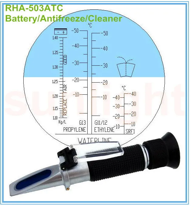 

RHA-503ATC Car Battery Antifreeze Cleaner Fluid 3 in1 Refractometer with Hard Carrying Case