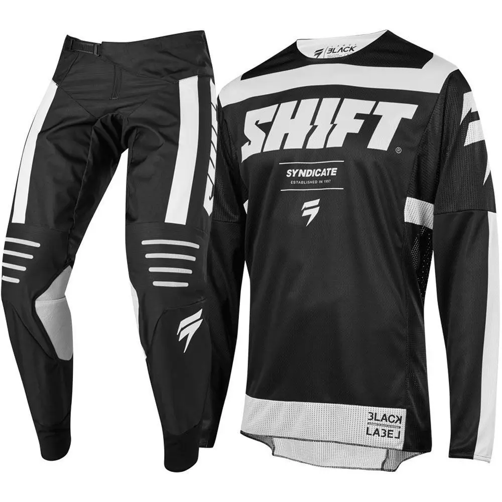 

wholesale NEW MX 2019 3LACK Label Strike Blue Black Jersey Pants Adult Motocross Gear Set Jersey + Pants Racing Gear Combination