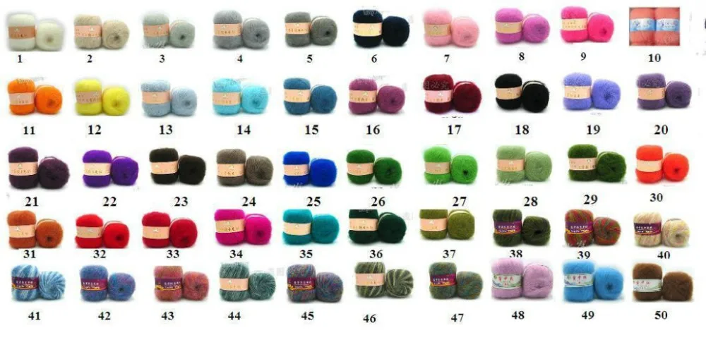 Angola mohair color chart-50colors