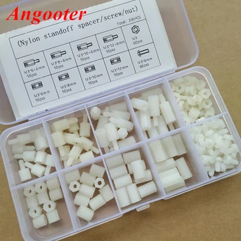 

200pcs M2 M2.5 M3 Nylon standoff spacer Standoffs column for PCB motherboard Fixed Plastic spacing screws Hex Nut Mix Boxes