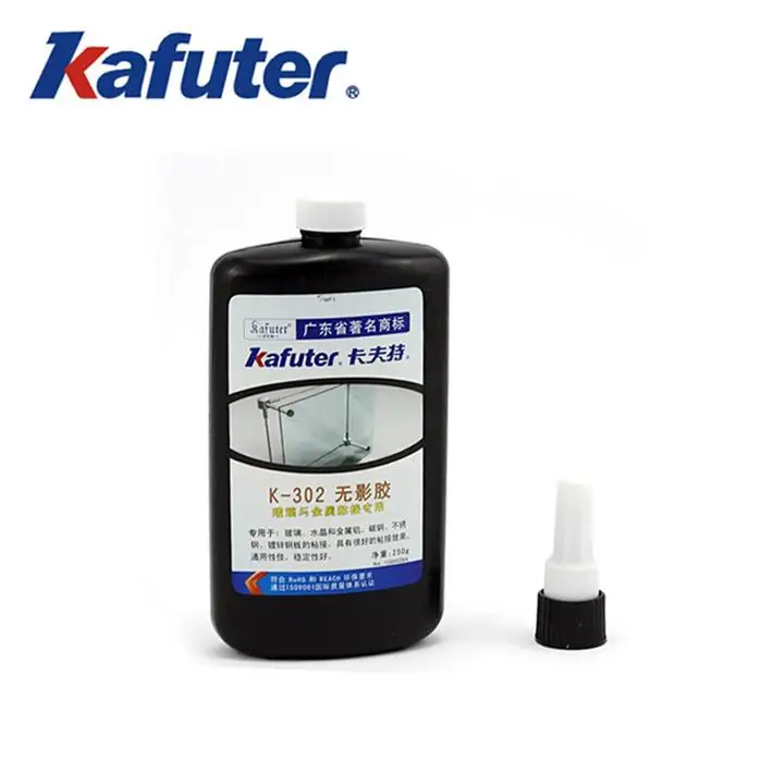 

100% Genuine 250g kafuter K-302 UV glue PMMA acrylic adhesive bonding transparent plastic PVC ABS metal