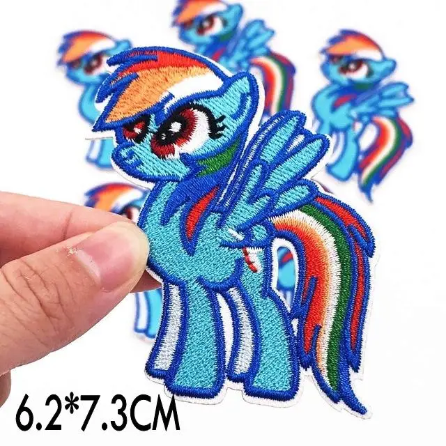 6 шт./лот My Little Poni Horse нашивки для одежды утюгом Пришивные вышитые тканевые значки