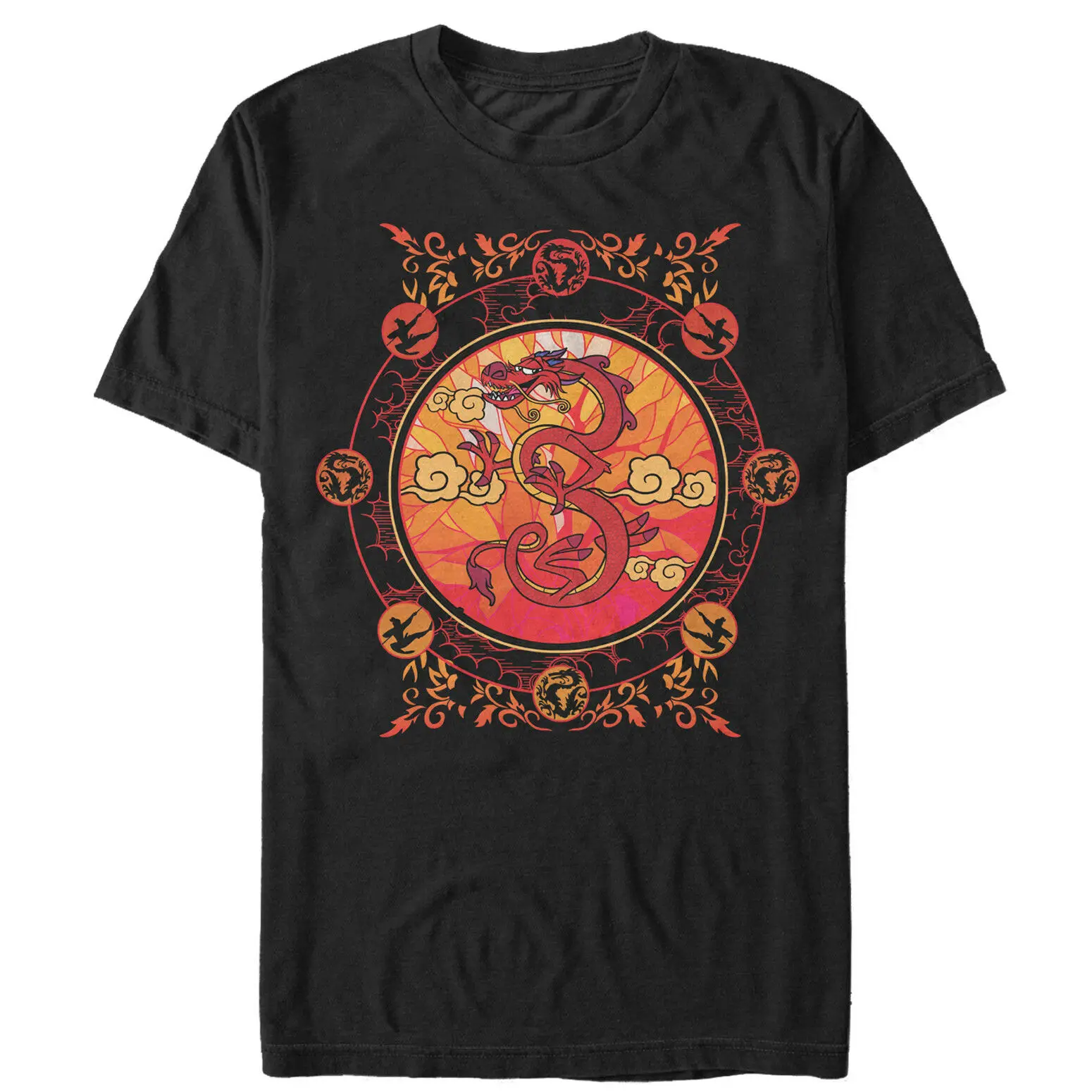 

Mulan Mushu Stained Glass Mens Graphic T Shirt