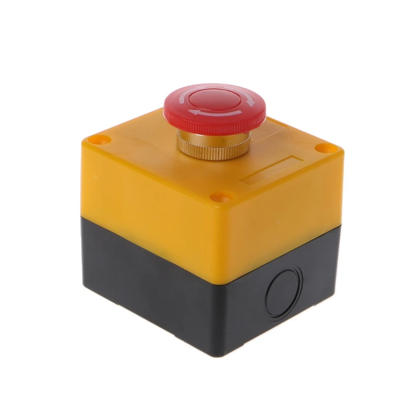 

Red Sign Emergency Stop Push Button DPST Mushroom Switch AC 660V 10A NO+NC LAY37-11ZS L15