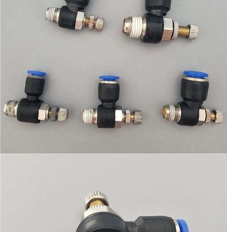 1PCS Pneumatic Throttle valve 4 6 8 10 12mm Adjust Air Flow Speed Control Regulating Valve M5" 1/8" 1/4" 3/8 1/2" Thread