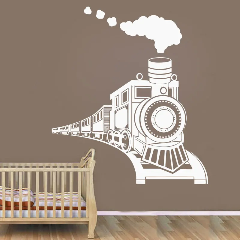 

Cartoon Train Wall Decal For Baby Kids Boy's Bedroom Toy Train Vinyl Wall Sticker Nursery Room Decoration DIY K534