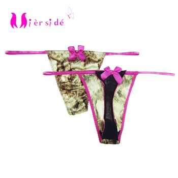 

Mierside 2pcs/lot women's briefs Thongs Female String Sexy Underwear Vintage print Panties XS/S/M/L/XL/XXL/3XL