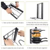 LMETJMA Adjustable Pan Organizer Rack Pot Lid Holder Folding Cookware Bakeware Chopping Board Organizer Shelf Rack KC0221 4