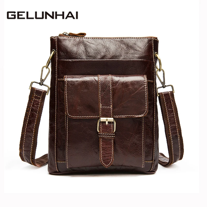 

2019 Rushed Polyester Flap Men's Bag Genuine Leather Men Crossbody Bags Man Small Messenger Male New Shoulder Handbag Mini 8091
