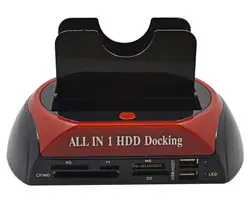 Original All In 1 HDD док-станция двойной USB 2.0 2.5 "3.5" IDE SATA Внешние HDD Box Жесткий диск корпус Card Reader 3 ТБ