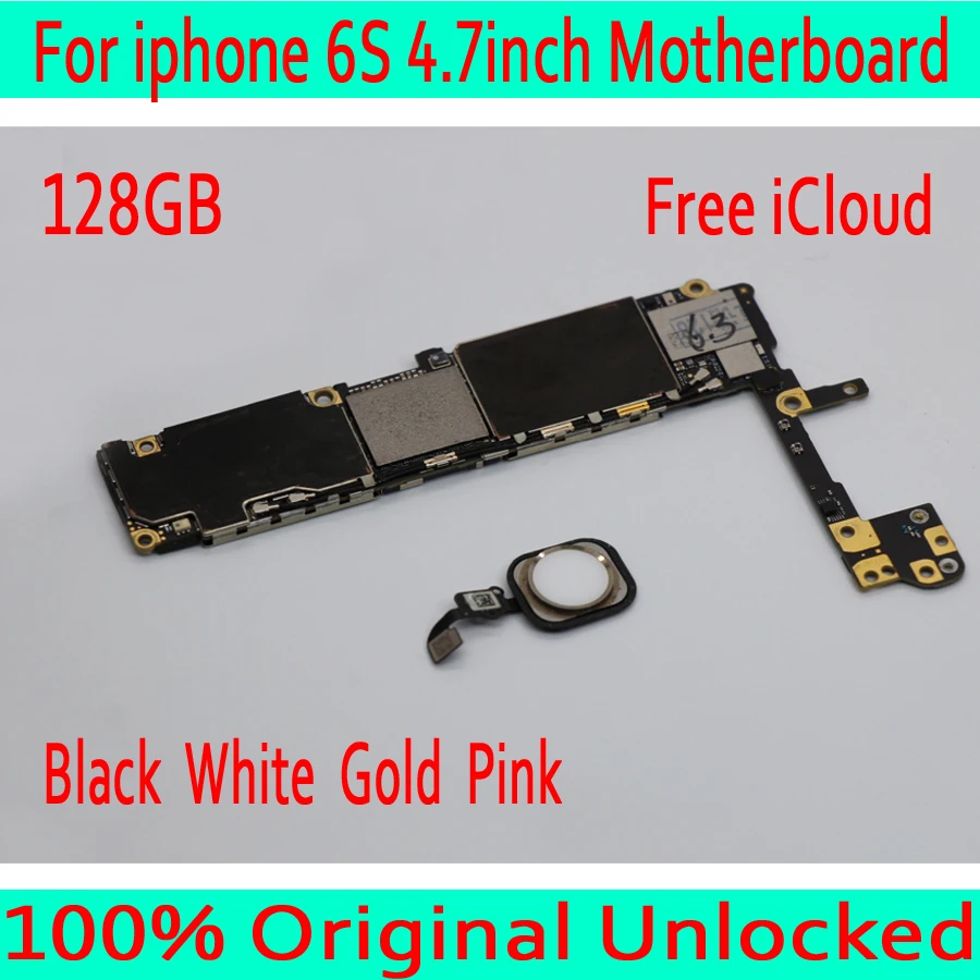 

128GB with Free iCloud for iphone 6S Motherboard with Touch ID,Original unlocked for iphone 6S Mainboard+ Chips,Free Shipping