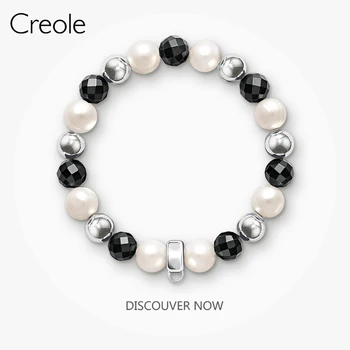 

Feminine Charm Bracelet Black,Pearl,Silver,2019 Fashion Jewelry 925 Sterling Silver Trendy Expressive Personality Gift For Women