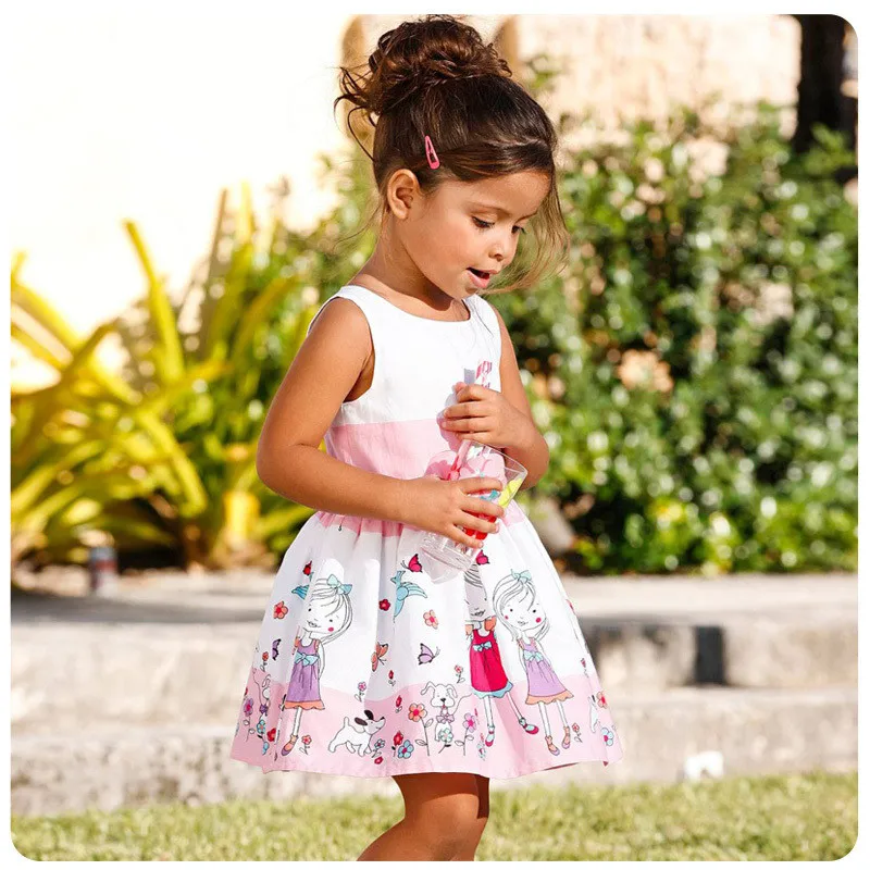 girl dress print carton girl clothes brand novatx kids girl party dress