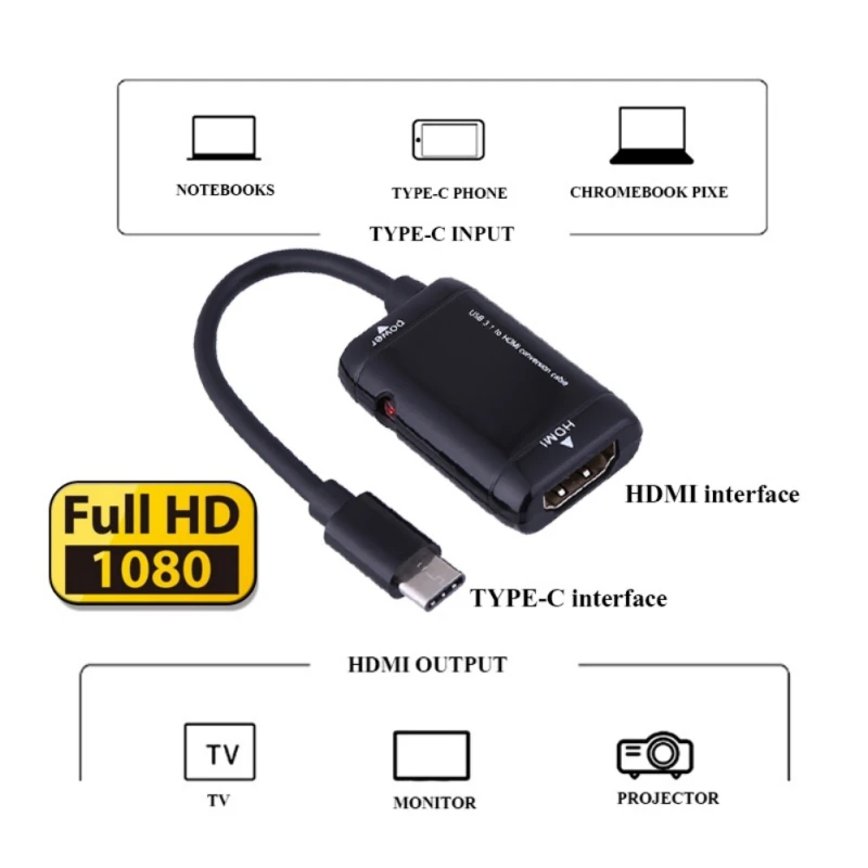 EDAL USB 3 1 TYPE C к HDMI Кабель адаптер 1080P папа женскому конвертер для MHL функциональных