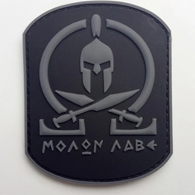

MOLON LABE Spartan Warriors Tactical Morale Patch The Battle Of Thermopylae Morale Badge PVC Rubber Hook & Loop Decorative Patch