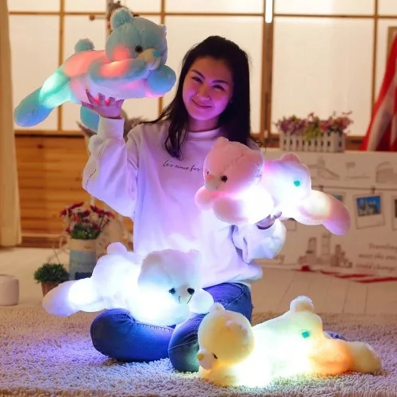 New Music Playing Luminous Stuffed Bear font b Toy b font LED Light Up Plush Doll