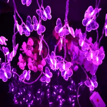 10 м 38 Светодиодный s бабочки СВЕТОДИОДНЫЙ гирлянды AC110V/220 V наружного и внутреннего рождественские Огни Праздник свадебное украшение вечеринки огни