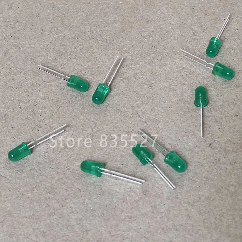 

1000pcs/lot F5 5MM Round LED in the color DIP Green Turn Emerald Green LED light emitting diode For DIY Lights lamp beads