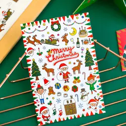 2 листов/новый комплект Рождеством наклейки Скрапбукинг украшения Бумага дневник альбом DIY Детские подарки этикетка канцелярские