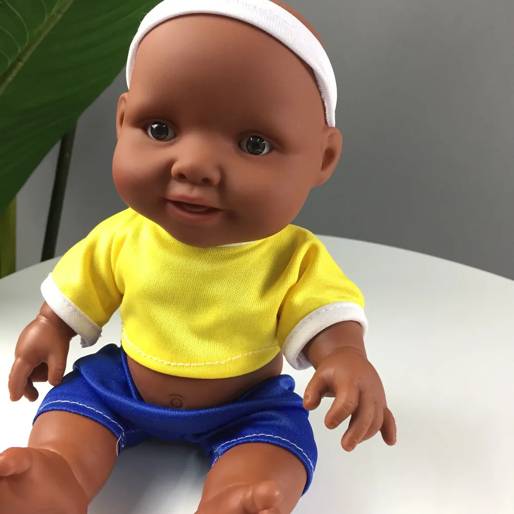 Африканская кукла для девочек и мальчиков, 10 дюймов, африканская Детская кукла, Интеллектуальная Детская Подвижная кукла, игрушка, детский подарок, Прямая поставка, T