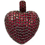 

Fashion 925 Sterling Silver Pendants Necklace For Women Girls 3D Studded Red CZ Crystal Heart Pendants Necklaces SNE052