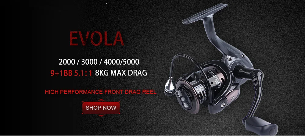 Carretel de Alumínio Carretel de Pesca da Carpa Leve + 1 5000 de Alta W.p.e Evola Series Spinning Reel Fishing Super Bbs 2000 - 3000 4000 Velocidade 9 2 High Quality Esporte e Lazer
