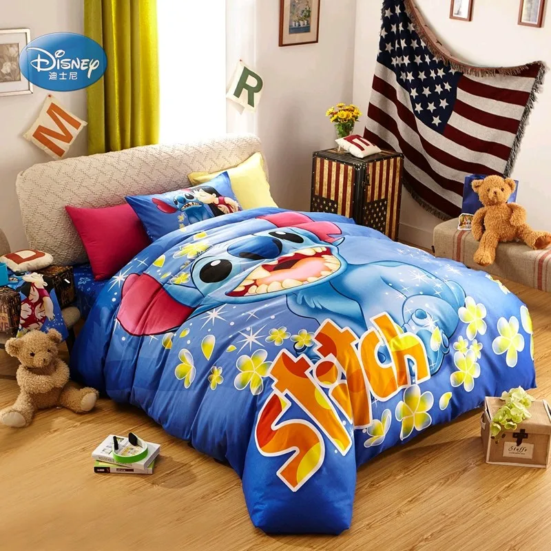 Us 69 99 30 Off Disney Royal Blue Lilo And Stitch Bedding Sets Children Bedroom Decor 100 Cotton Housse De Couette Duvet Cover Set 3 4pcs In