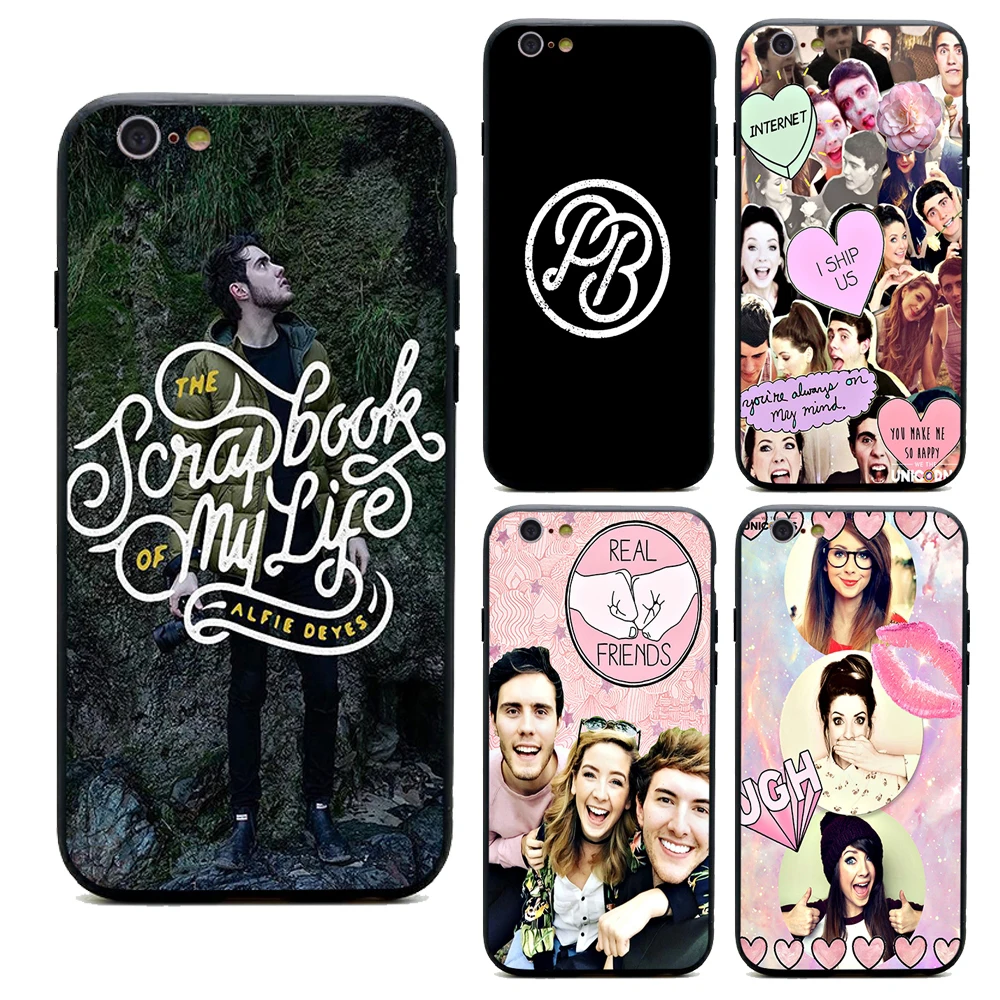 Alfie deyes zoella Чехлы для телефона из термополиуретана + PC черные чехлы iPhone X 6 7 8 plus 5 5S 6s