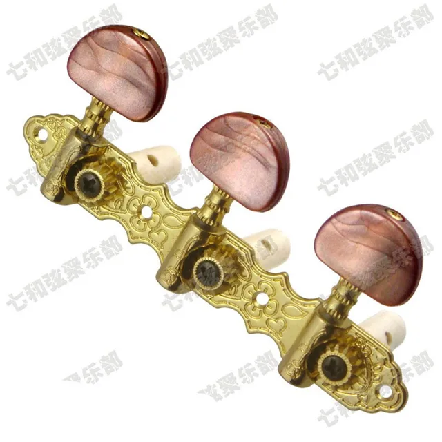 Best Offers 2 Pcs Golden Classical Guitar Tuning Pegs Keys Tuners Machine Heads With Coffee Half round buttons guitar accessories parts Best Offers 2 Pcs Golden Classical Guitar Tuning Pegs Keys Tuners Machine Heads With Coffee Half round buttons guitar accessories parts
