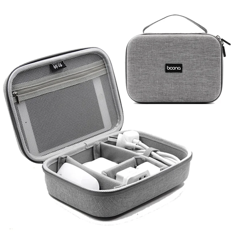

Hard Shell Digital Gadgets Storage Box for iPad Mini USB Data Cable Mouse Charger Travel Electronics Accessories Organizer Bag