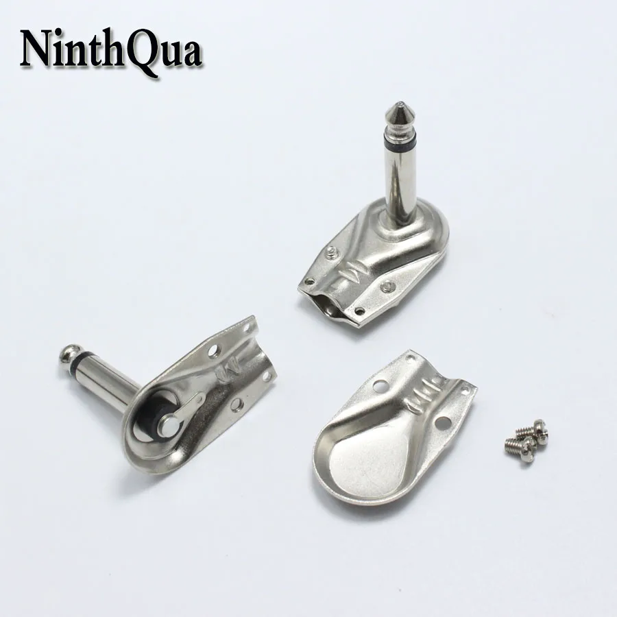

5Pcs 1/4" 6.35mm Mono Speaker Right Angle Guitar Phono Plug Pancake Connector