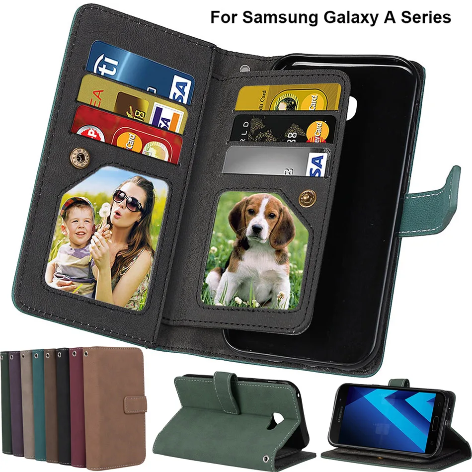 

Matte Flip Wallet Case For Samsung Galaxy A8 Star A6 Plus J8 J7 J3 J4 J6 J2 Pro 2018 Note 3 4 5 8 9 9 Card Holder Cover L81Z