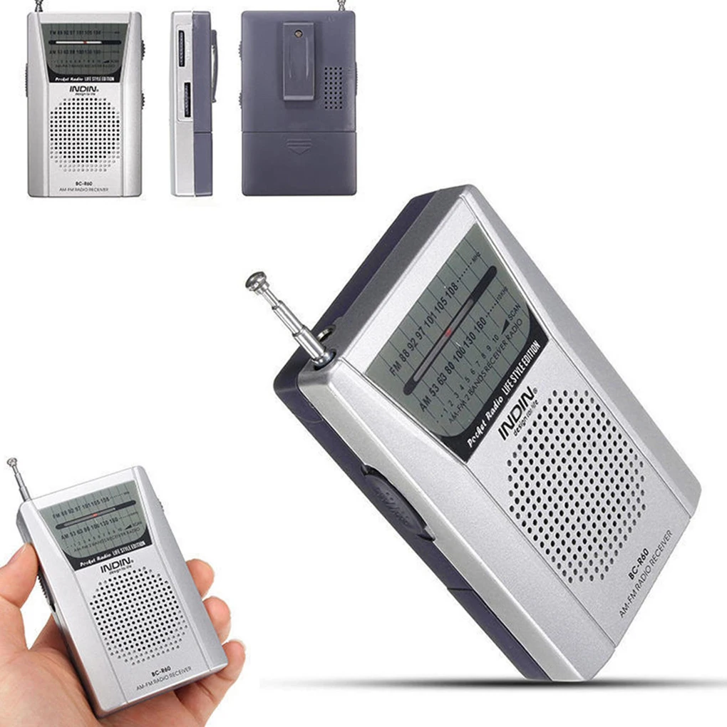 Универсальный BC-R60 карманный радиоприемник телескопическая антенна мини AM/FM 2-х полосный радио Всемирный приемник с Динамик 3,5 мм разъем для наушников