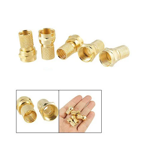 

WSFS Hot Sale New 5 pcs Plated Alloy F-Type Twist-On Coaxial Cable RF Connector Plug Male