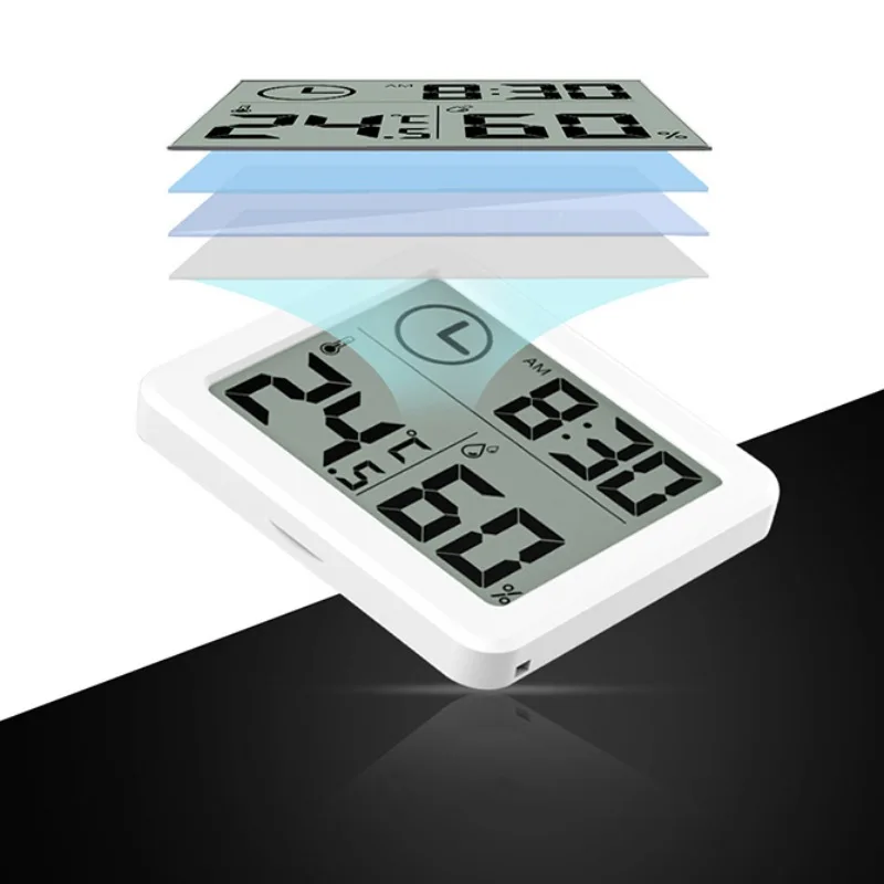 Автоматический электронный контроль температуры и влажности Часы Многофункциональный термометр гигрометр большой ЖК дисплей экран