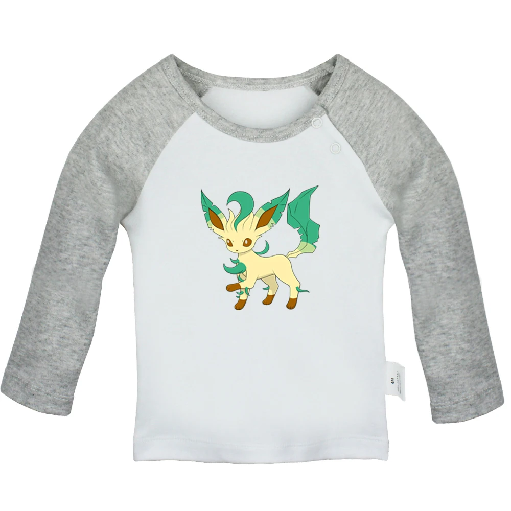 Футболки для новорожденных с рисунком покемона, Leafeon, Vaporeon, Jolteon, Glaceon, Flareon, цветные футболки с длинными рукавами, реглан для малышей - Цвет: JaBabyYCG991C