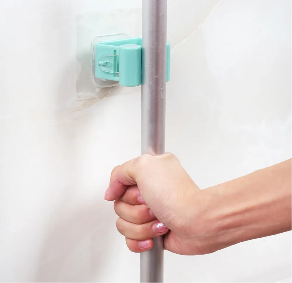 

Wall Mounted Mop Umbrella Holder Brush Broom Hanger Storage Rack Kitchen Tool wall mounted mop organizer holder 19