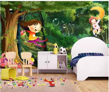 

Custom Any Size Mural Wallpaper Forest woods children's paradise beautiful children's room kids room decorative painting