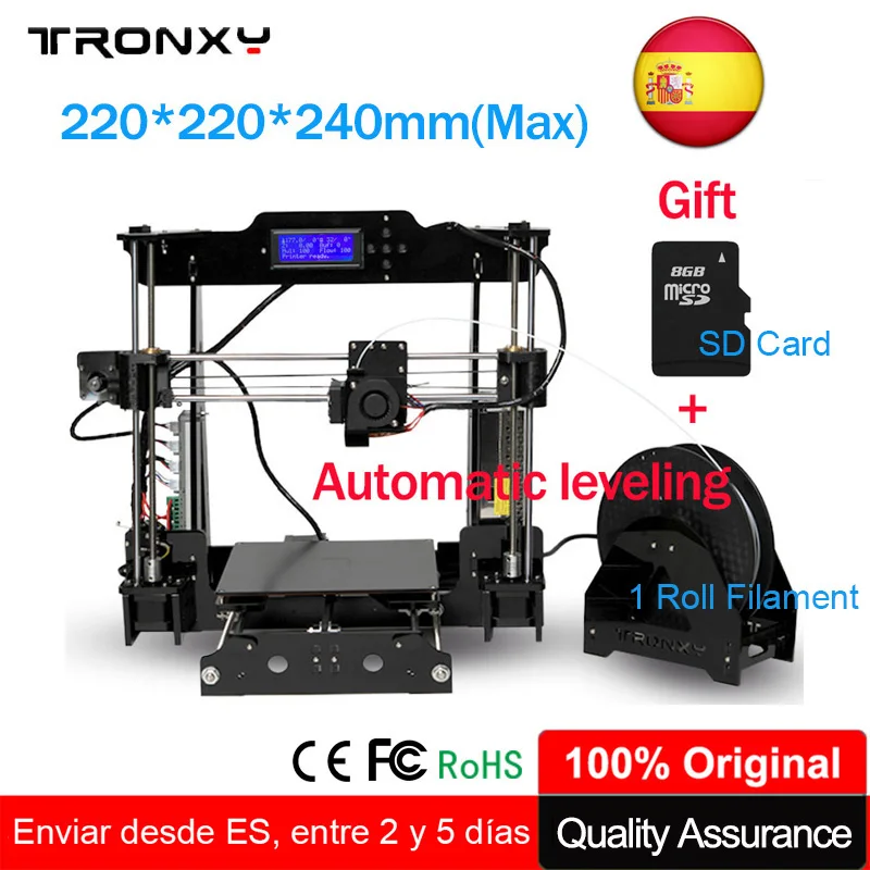 

Tronxy 3D Printer Reprap i3 Extruder Large 3D Printing Size 220*220*240mm Auto Leveling Heated Bed LCD Screen Desktop Printer 3D