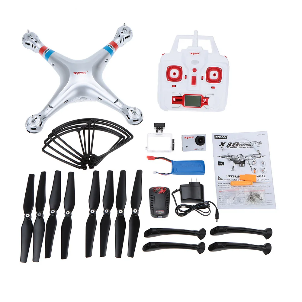 Syma X8G 2,4G 6 Axis Gyro 4CH RC Квадрокоптер Безголовый режим профессиональные Дроны с 5MP камерой hd