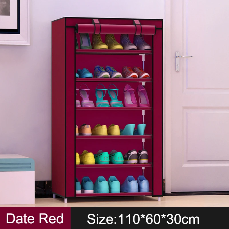 7 layers 6 girds Closet Cabinets Non-woven Steel Pipe Shoes Shelf Folding Living Room furniture Shoes Organizers Space Saver