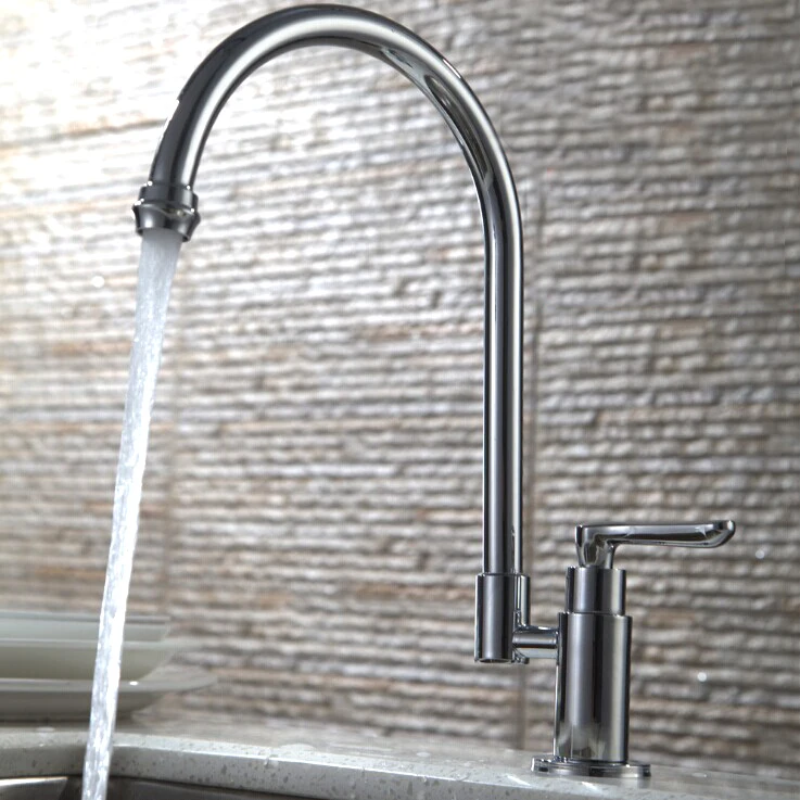 L15130 Luxury Brass Kitchen Faucet Deck Mounted Only Cold Water Sink